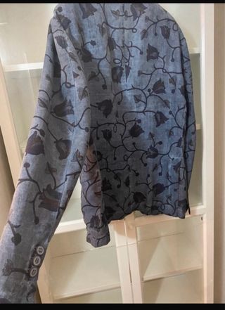 Giacca uomo fantasia floreale blu