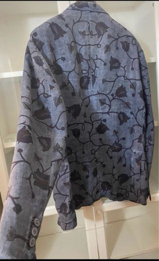 Giacca uomo fantasia floreale blu