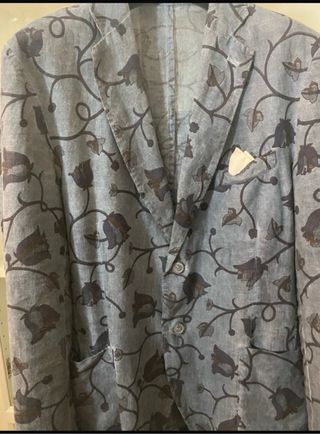 Giacca uomo fantasia floreale blu