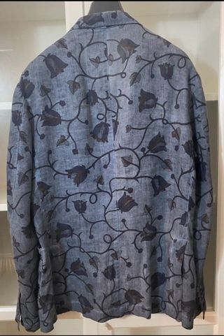 Giacca uomo fantasia floreale blu