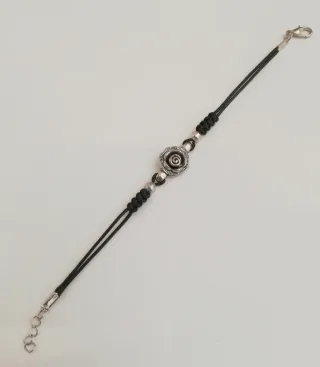 Pulsera cuero con Rosa.