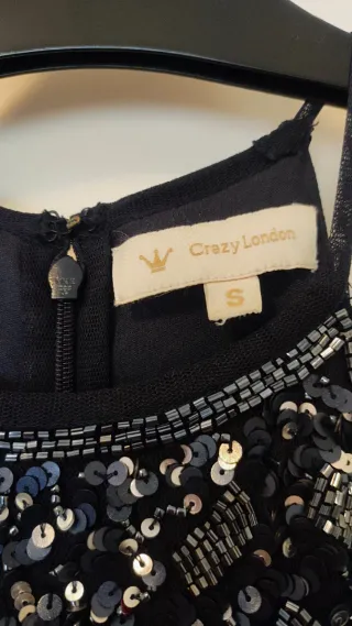 Vestido azul noche lentejuelas y tul