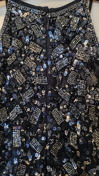 Vestido azul noche lentejuelas y tul