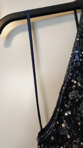 Vestido azul noche lentejuelas y tul