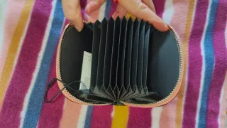 Pañuelo y monedero , tonos similares.