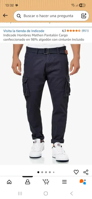 Pantalón Cargo Indicode Hombre Azul