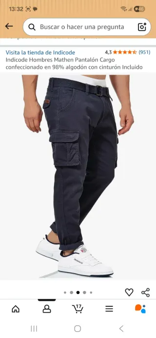 Pantalón Cargo Indicode Hombre Azul
