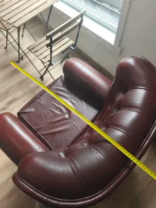 Butaca Vintage Piel Burdeos