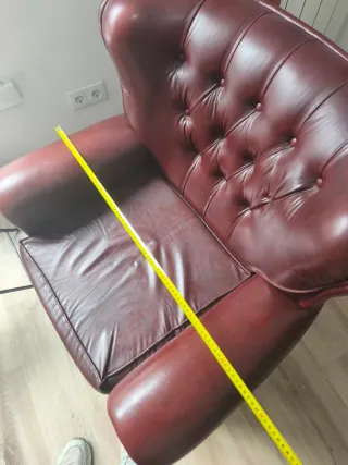 Butaca Vintage Piel Burdeos