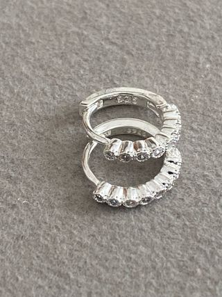 Pendientes Aro Plata con Circonitas