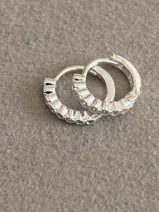 Pendientes Aro Plata con Circonitas