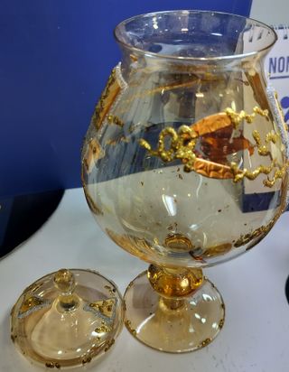 Calice Vetro Decorato Oro/Argento cm 24