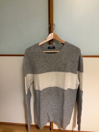 Maglione Bershka grigio e bianco