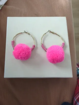 Pendientes Aro Lola Casademunt Rosa y Dorado