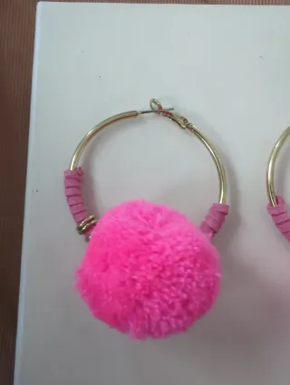 Pendientes Aro Lola Casademunt Rosa y Dorado