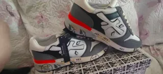 Playeras Premiata Icon Gris y Blanco