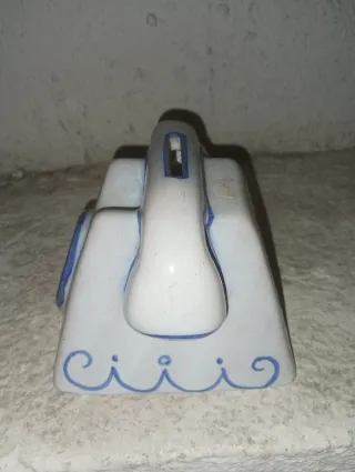 Teléfono hucha de cerámica vidriada