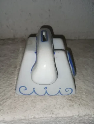 Teléfono hucha de cerámica vidriada