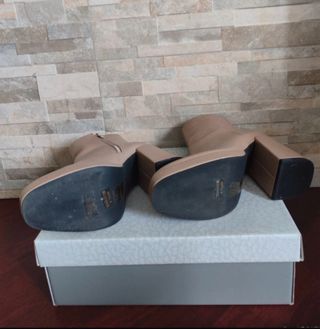 Botines Beige Tacón Plataforma