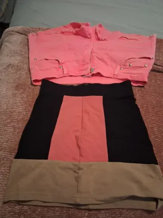 Falda S y Pantalón Rosa Talla XL