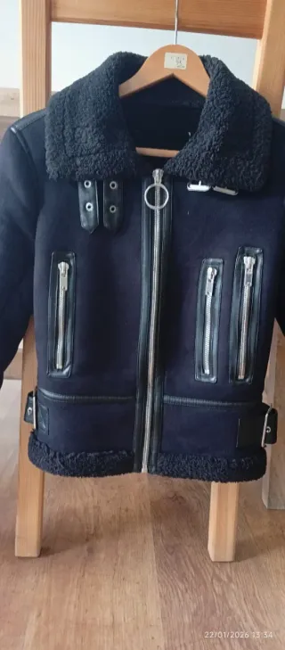 Cazadora paño negra talla S