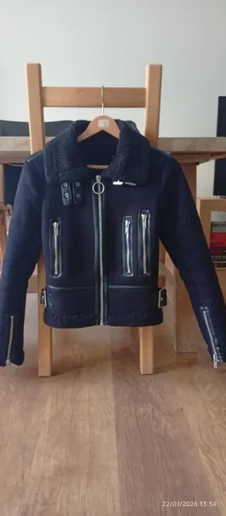 Cazadora paño negra talla S