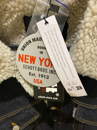 Chaqueta vaquera Schott forro borreguito gris