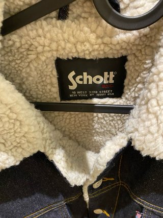 Chaqueta vaquera Schott forro borreguito gris