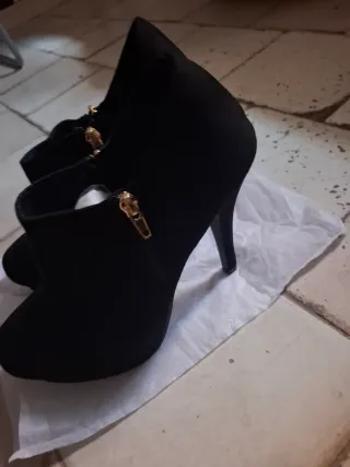 Botines negros tacón alto mujer