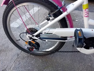 Bicicleta niña 20 rosa y blanca