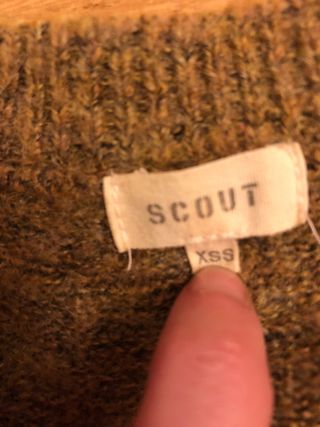 Maglione largo marrone/verde oliva