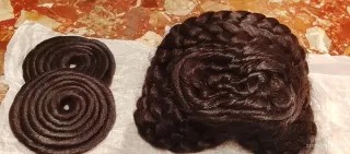 Moño de fallera castaño oscuro