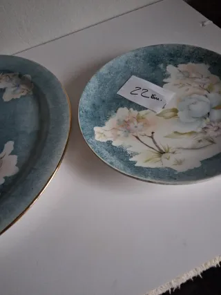 Lote 4 Platos Vintage Ce Florales