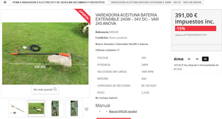 Vareador Eléctrico ANOVA VAR240