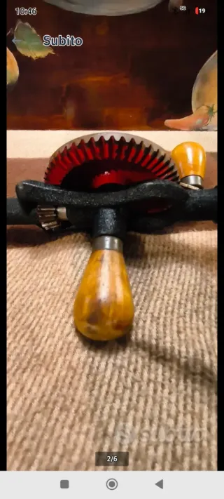 Trapano A Manovella Vintage A Tre Impugnature In L