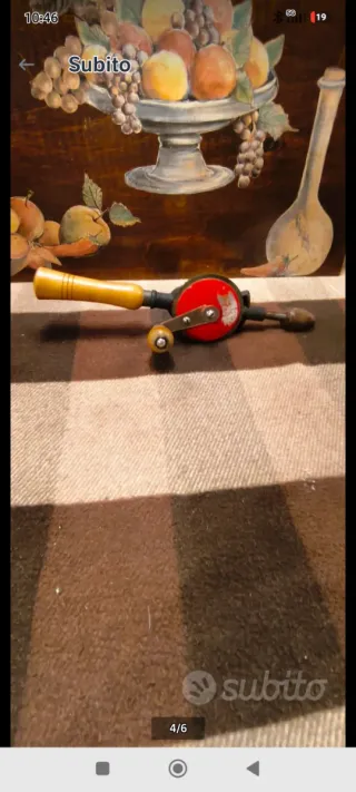 Trapano A Manovella Vintage A Tre Impugnature In L