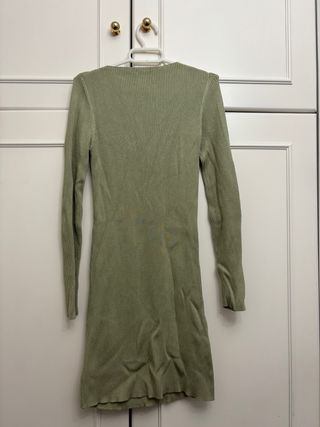 Vestido corto verde de punto nuevo Stradivarius