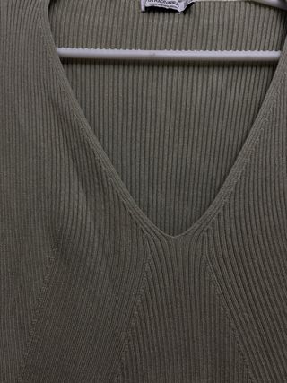 Vestido corto verde de punto nuevo Stradivarius