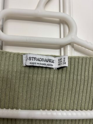 Vestido corto verde de punto nuevo Stradivarius