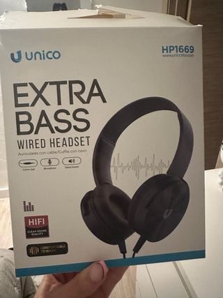 Auriculares Unico HP1669 ExtraBass Negros sin uso