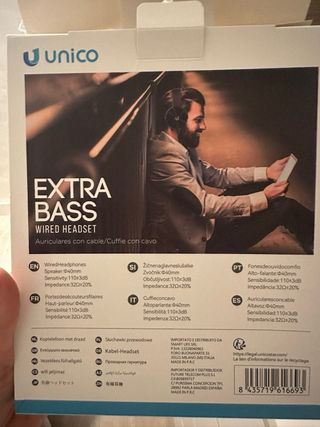 Auriculares Unico HP1669 ExtraBass Negros sin uso