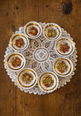 Set 8 ciotole Oro 22 carati Porcellana Baviera