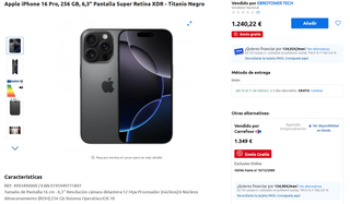 iPhone 16 Pro 256GB negro