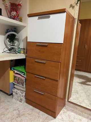 Cajonera madera y blanca