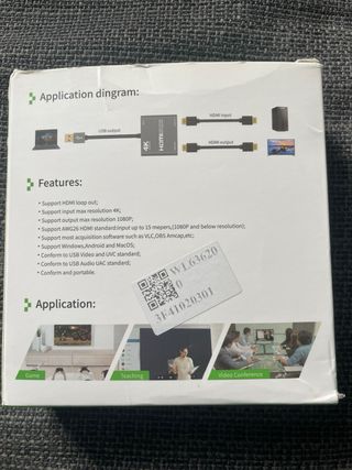 Capturadora HDMI 4K Ultra HD