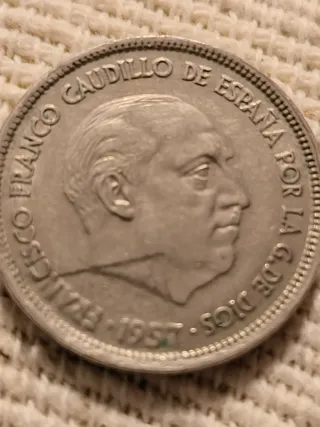 Moneda 25 Pesetas Franco 1957 Defectos Fábrica