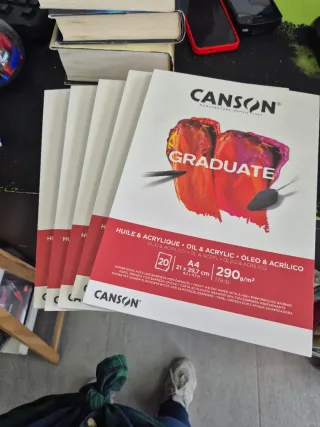 5 Bloc Canson Graduate Óleo y Acrílico A4