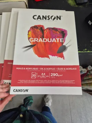 5 Bloc Canson Graduate Óleo y Acrílico A4