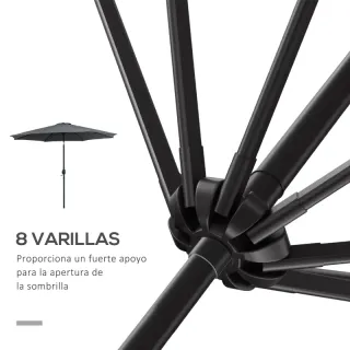 Sombrilla Jardín 295x250cm Gris