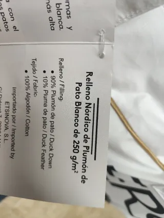 Relleno Nórdico Plumón 220x220cm